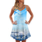 Music Sounds Of Nature V-Neck Sleeveless Cami Dress For Vacations Parties And Expressive Warm Weather Styling