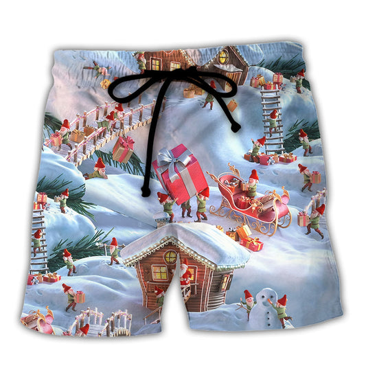 Christmas Santa Gnome Beach Shorts For Poolside Relaxation And Easy Warm Weather Wear