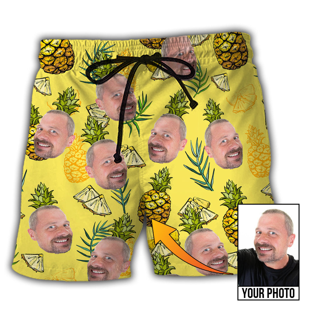 Funny Face Style Personalized Photo Beach Shorts Artwork Detail For Comfortable Everyday Summer Wear