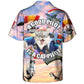 Parasailing Cat Hawaiian Shirt For Summer Vacation, Beach Travel, And Casual Wear
