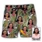 Black Woman Amazing Tropical Personalized Photo Beach Shorts For Summer Vacation And Coastal Travel