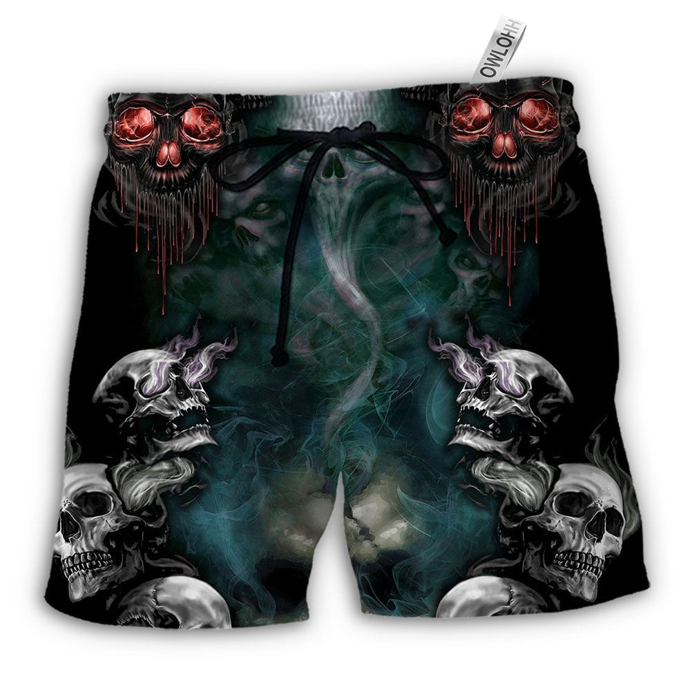 Skull Serial Killer Documentaries And Chill Beach Shorts For Striking Resort Looks