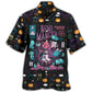 Halloween Mystic Cat Necromancer Hawaiian Shirt Graphic Artwork Detail For Coastal Travel