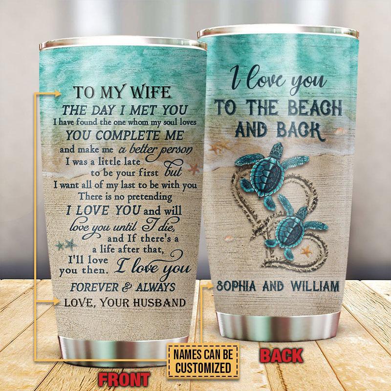 Turtle Love Beautiful Beach Personalized 20 Oz Tumbler For Coffee Travel And Daily Drinks