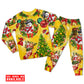 Happy Snowman Christmas Tree Lights Long Sleeve Pajamas Set For Festive Sleepovers And Family Photos