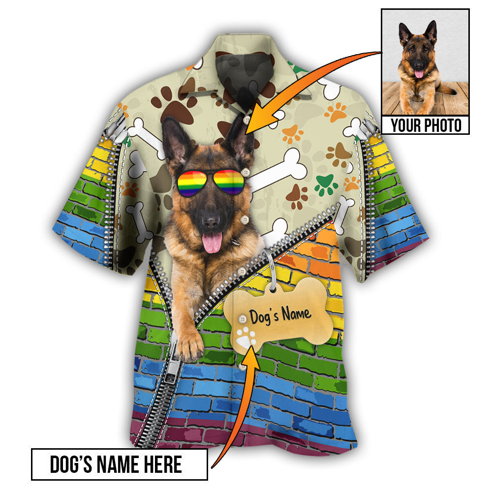 Dog German Shepherd Various Custom Photo Personalized Hawaiian Shirt For Coastal Adventures And Warm Weather Wear