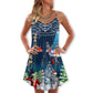 Christmas Skull X-Ray Holiday V-Neck Sleeveless Cami Dress For Festive Events And Casual Summer Styling