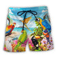 Parrot Sky Beach Shorts For Resort Getaways And Flexible Everyday Wear