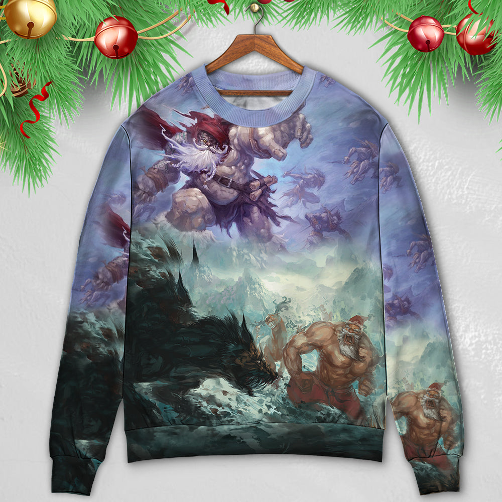 Christmas Santa Dark Fantasy Sweater For Winter Parties Seasonal Adventures And Relaxed Everyday Styling