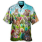 Funny Easter Rabbit Hawaiian Shirt Collar And Front View For Weekend Trips