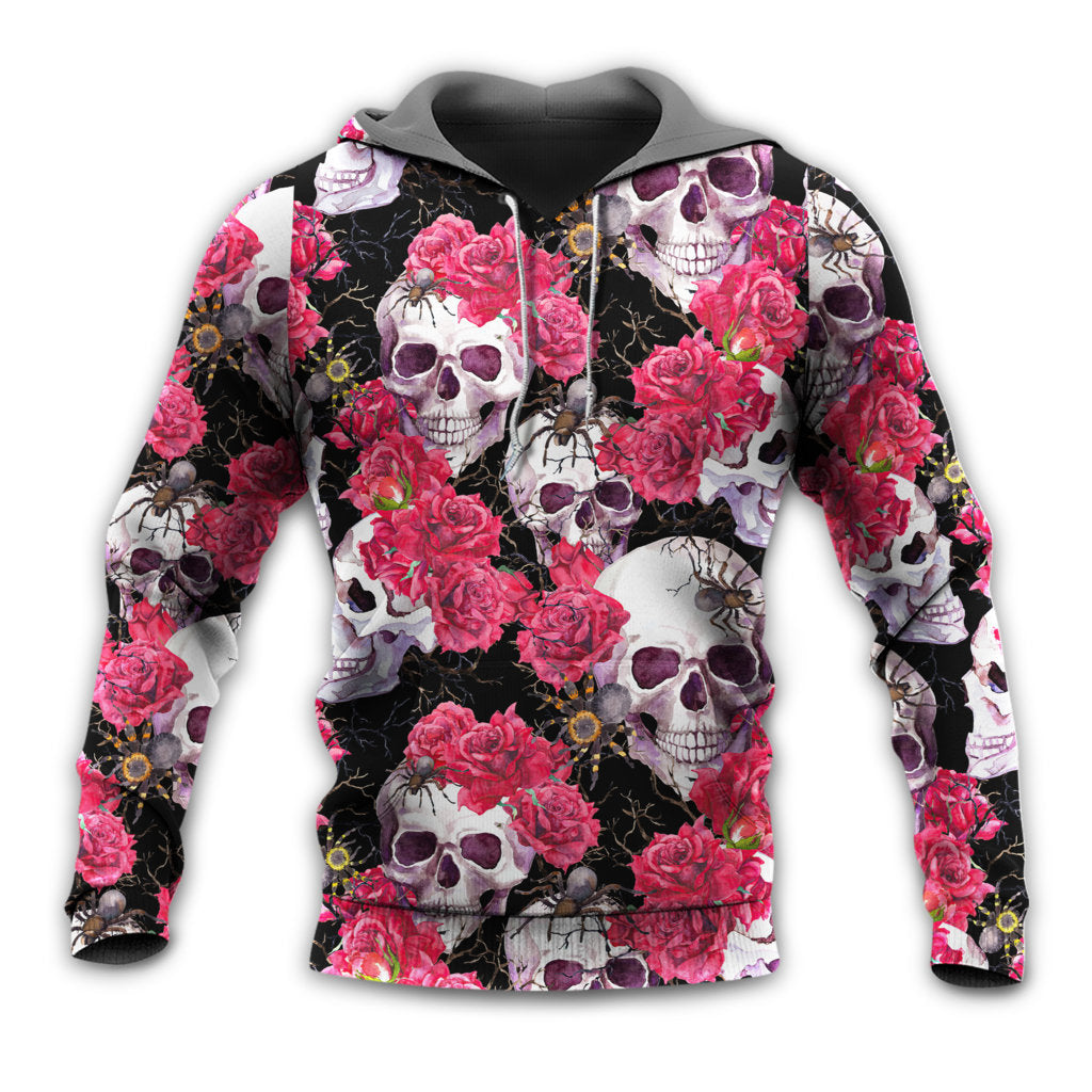 Gothic Skull Roses Artistic Hoodie For Dark Art Enthusiasts Weekend Outings And Thoughtful Gifting