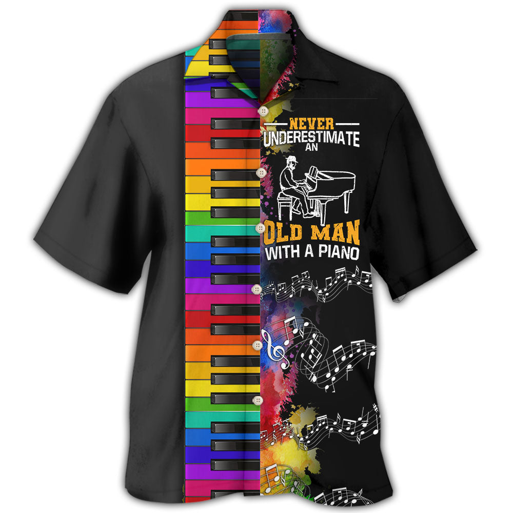 Underestimate Piano Hawaiian Shirt For Resort Trips, Coastal Parties, And Warm Weather Style
