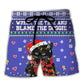 Christmas Black Cat Tree Beach Shorts For Island Getaways And Weekend Casual Style