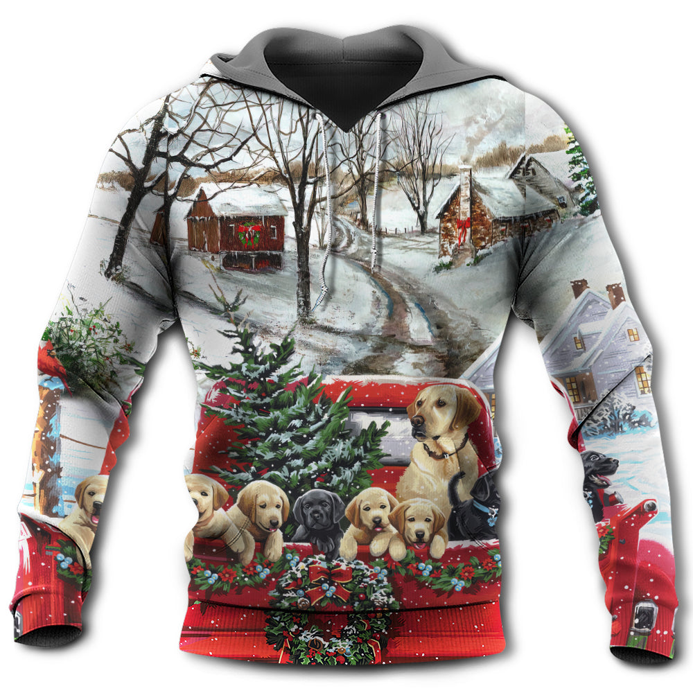 Christmas Dog Holiday Truck Hoodie For Festive Streetwear Winter Outings And Christmas Celebrations