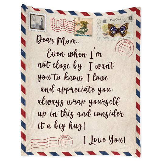 Dear Mom Daughter Love Letter Flannel Blanket For Cozy Bedroom Sofa Decor
