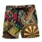 Dart World's Okayest Player Beach Shorts Artwork Detail For Casual Warm Weather Outfits