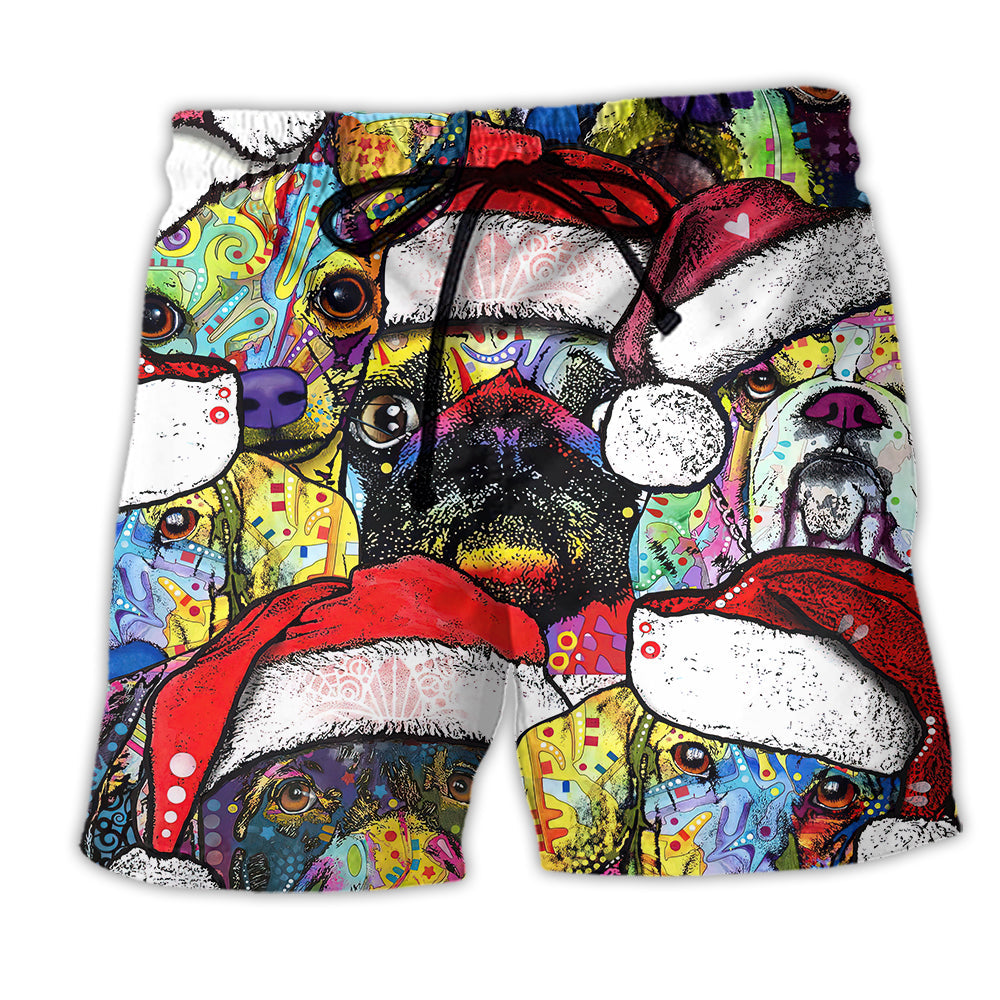 Christmas Colorful Dog Beach Shorts For Oceanfront Escapes And Weekend Casual Style