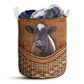 Small Size Ayrshire Cow Rattan Texture Laundry Basket For Bathroom Bedroom Storage