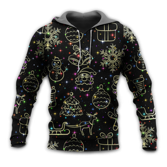 Neon Christmas Starry Night Hoodie For Festive Days Casual Adventures And Thoughtful Seasonal Gifting