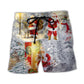 Christmas Light Santa Beach Shorts For Oceanfront Escapes And Thoughtful Gift Giving