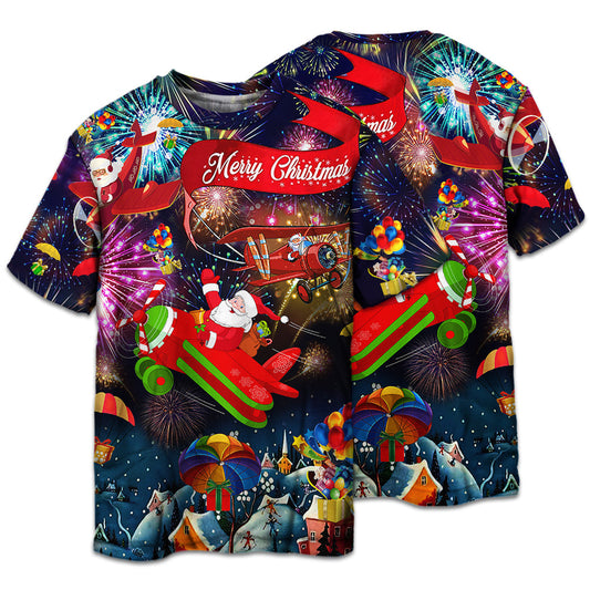 Santa Sharing Christmas Cheer Short Sleeve Pajamas Set For Festive Sleepovers And Family Photos