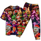 Santa Christmas Tree Elf And Gingerbread Short Sleeve Pajamas Set For Christmas Sleepwear And Family Lounging