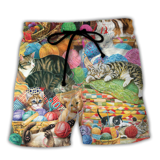 Cat Beach Shorts For Tropical Holidays And Relaxed Casual Wear