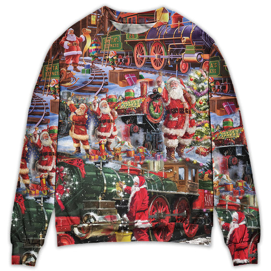 Santa Snow Village Spirit Of Giving Sweater For Festive Parties Family Photos And Comfortable Seasonal Wear