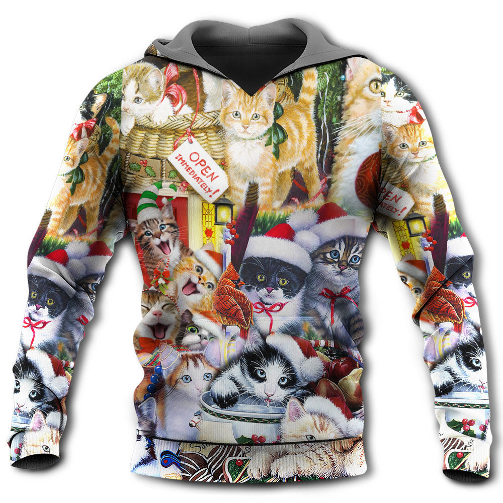 Christmas Cat Love Hoodie For Holiday Gatherings Winter Travel And Seasonal Gifting