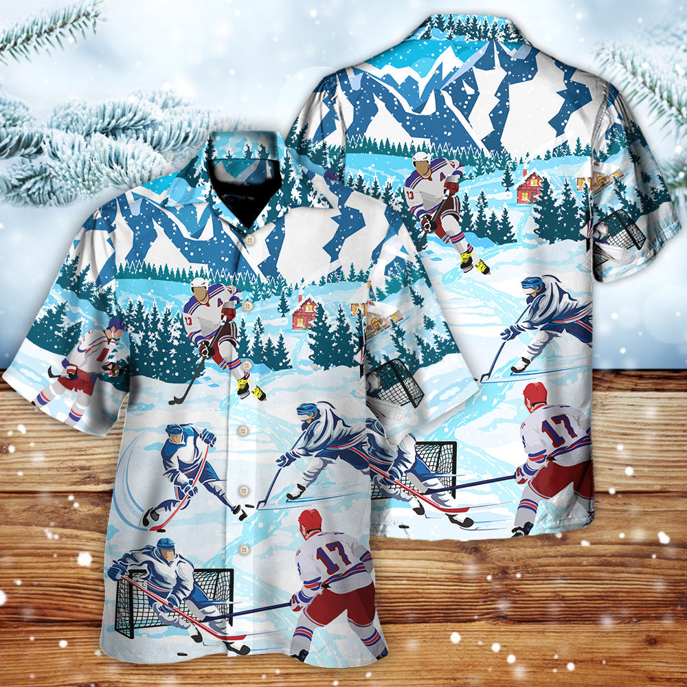 Hockey Ice Sport Hawaiian Shirt For Beach Parties And Weekend Getaways