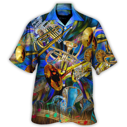 Music Trumpet Fail Day Hawaiian Shirt For Vacation Days And Relaxed Coastal Outings