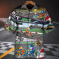 High Speed Racing Car Hawaiian Shirt With All Over Print For Island Holidays Summer Parties And Casual Outdoor Wear