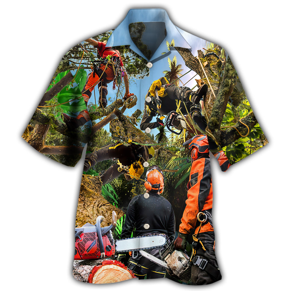 Arborist Tree Climbing Work Hawaiian Shirt For Active Holidays, Resort Trips, And Warm Weather Gatherings