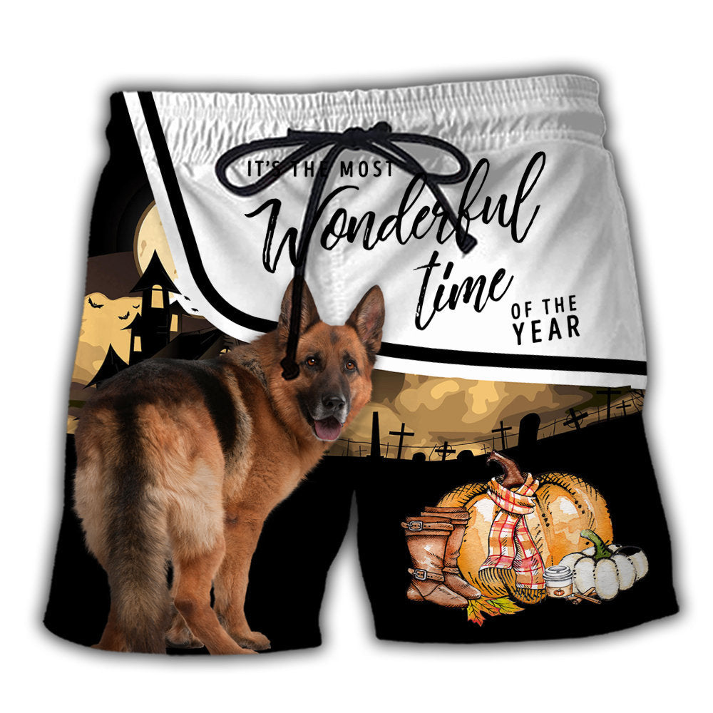 German Shepherd Cool Dog Beach Shorts Pattern View For Resort Days And Outdoor Activities