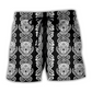 Skull Diamond Black White Pattern Beach Shorts For Halloween Vacation And Festival Style