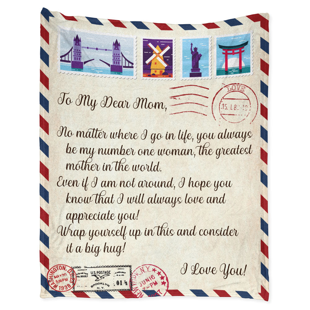 Dear Mom Love Letter Flannel Blanket For Cozy Bedroom Sofa Decor