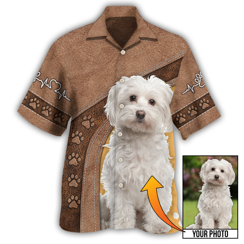 Dog Paw Various Custom Photo Personalized Hawaiian Shirt Pattern Detail For Summer Holidays And Outdoor Fun