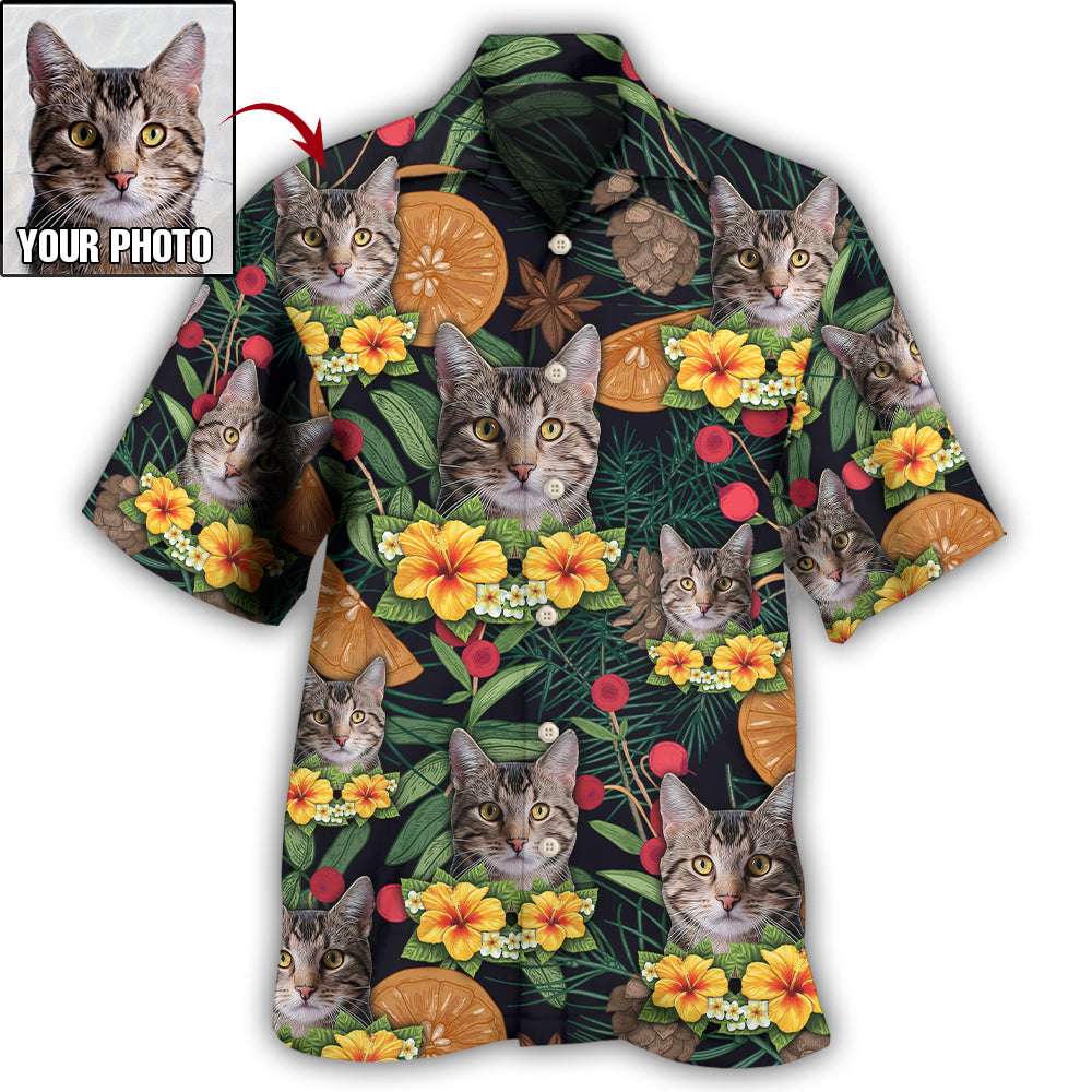 Tropical Cat Various Custom Photo Hawaiian Shirt For Coastal Adventures And Warm Weather Wear