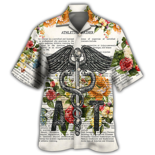 Athletic Trainer Dictionary Humor Hawaiian Shirt For Summer Vacation, Beach Travel, And Casual Wear