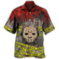 Halloween Spooky Cat Hawaiian Shirt Relaxed Style View For Warm Weather Events