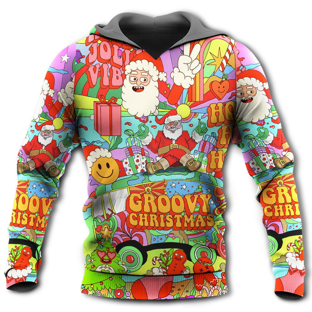 Hippie Christmas Santa Peace Bus Hoodie For Holiday Parties Weekend Outings And Cheerful Gift Giving