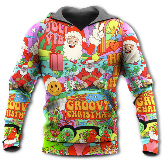 Hippie Christmas Santa Peace Bus Hoodie For Holiday Parties Weekend Outings And Cheerful Gift Giving