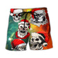 Christmas Galaxy Santa Skull Beach Shorts For Beach Days And Versatile Outdoor Wear