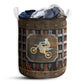 Small Size Motorcycle Vintage Laundry Basket For Bathroom Bedroom Storage