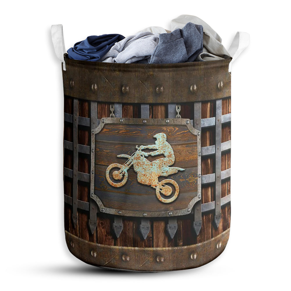 Small Size Motorcycle Vintage Laundry Basket For Bathroom Bedroom Storage