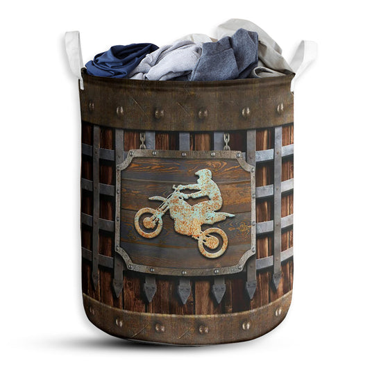 Small Size Motorcycle Vintage Laundry Basket For Bathroom Bedroom Storage