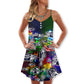 Fishing Merry Christmas Vibe V-Neck Sleeveless Cami Dress For Festive Events And Casual Summer Styling