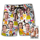 Funny Face Style Personalized Photo Beach Shorts Print View For Coastal Escapes And Casual Outings