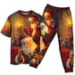 Santa Christmas Spirit Short Sleeve Pajamas Set For Winter Nights And Thoughtful Gifting