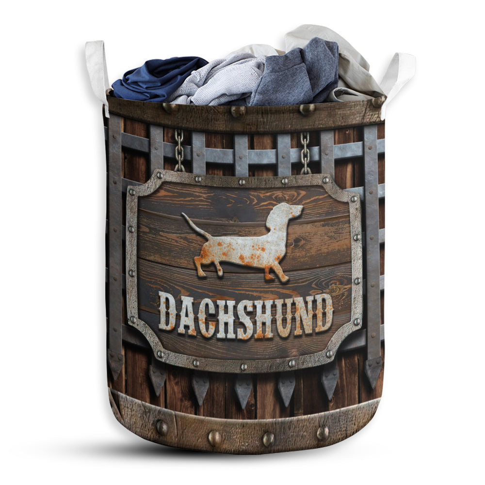 Small Size Dachshund Vintage Laundry Basket For Bathroom Bedroom Storage